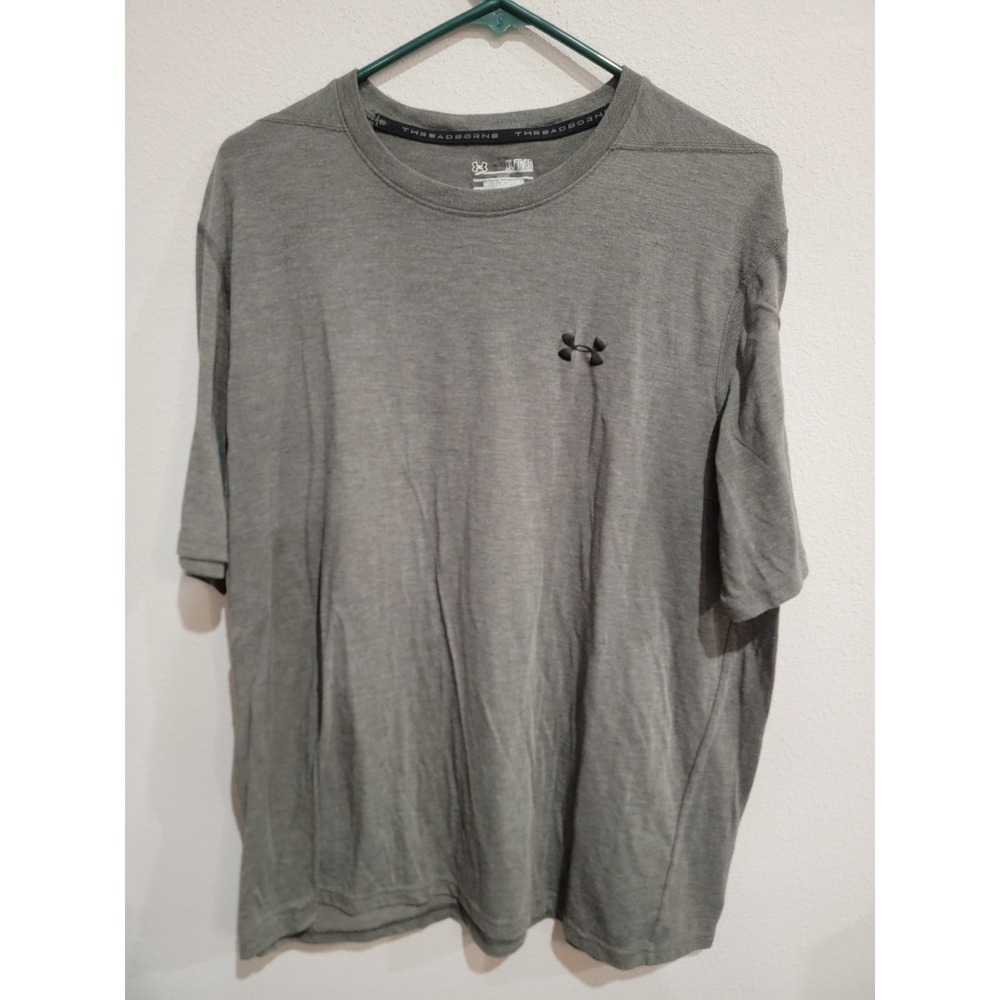 Under Armour Shirt XL Adult Dark Gray Threadborne Heatgear Gym Mens L